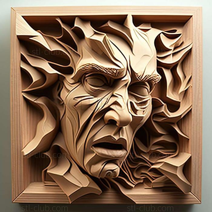 3D мадэль Отто Старк, американский художник. (STL)